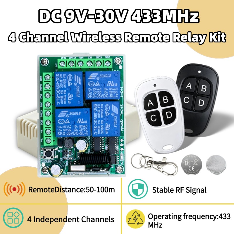 433Mhz Receiver Module - 433MHz Universelle Drahtlose Fernbedienung DC 12V