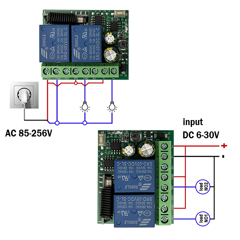 DC 9V 12V 24V AC 85-250V 2CH R – 433Mhz Receiver Module Bewertung und Preis
